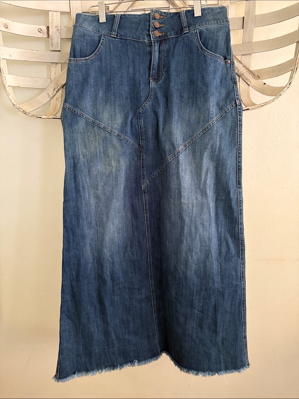 W LAB (Wash Lab) Denim Skirt -Blue Wash